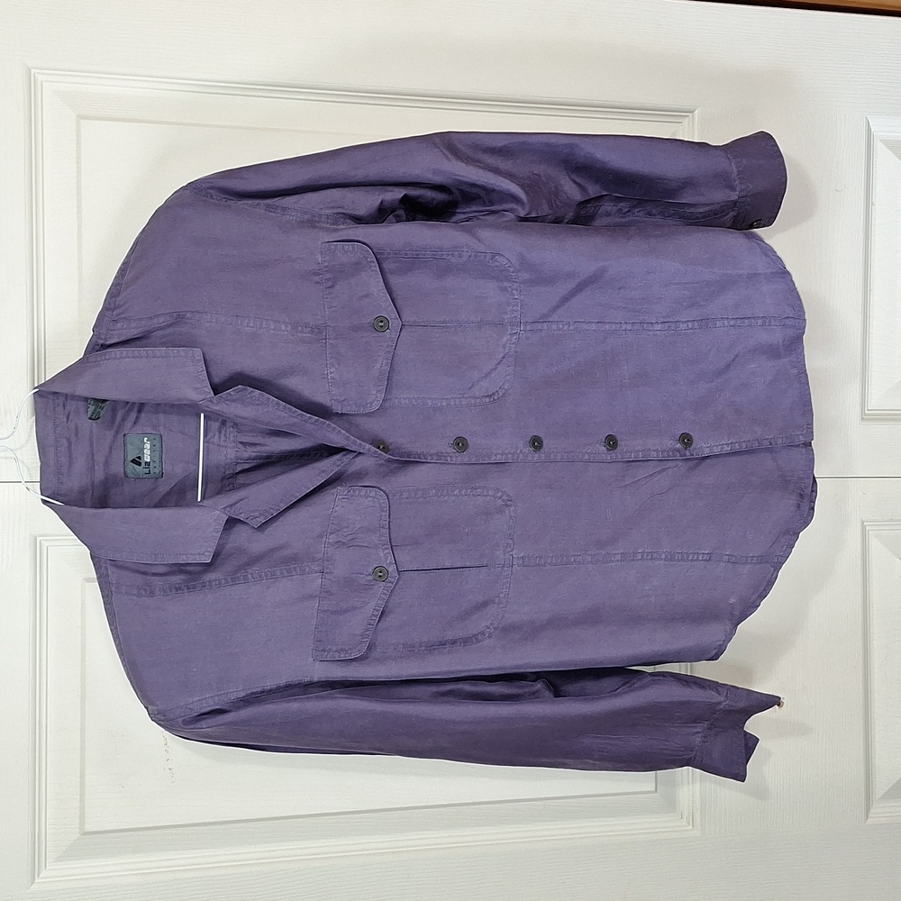 Vintage Lizwear petites 100% silk blouse button-up top - M - purple